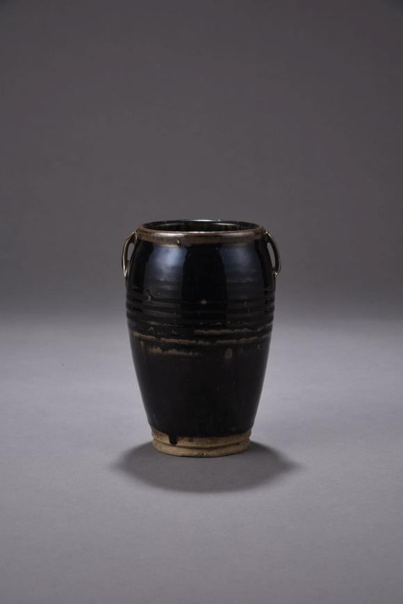 宋黑釉天目双耳壶