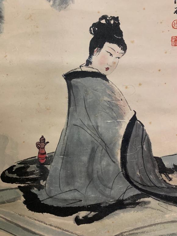 傅抱石蕉荫仕女