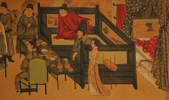 st古美术唐寅 临韩熙载夜宴图