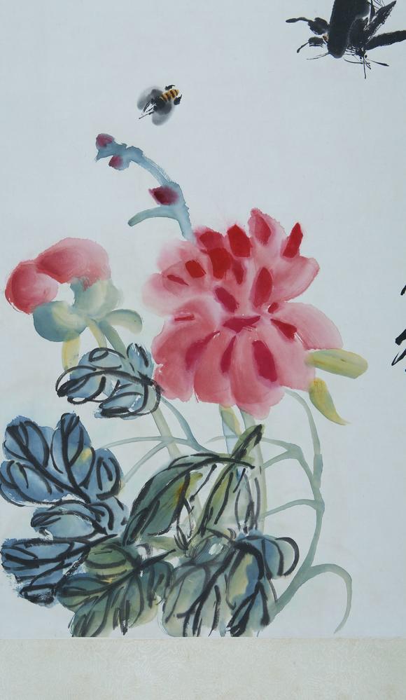 齐白石牡丹双蝶