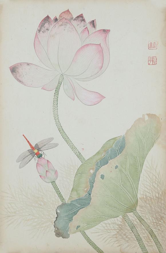 恽寿平荷花蜻蜓