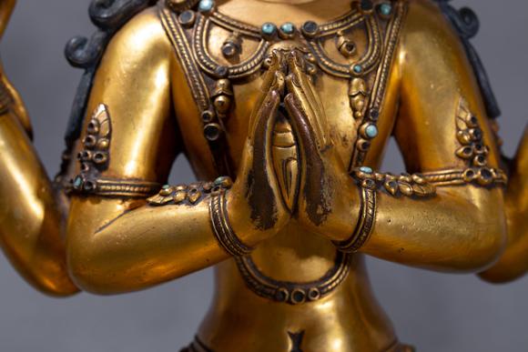 ancientchinesegiltbronzebuddhastatue中国古代铜鎏金佛像