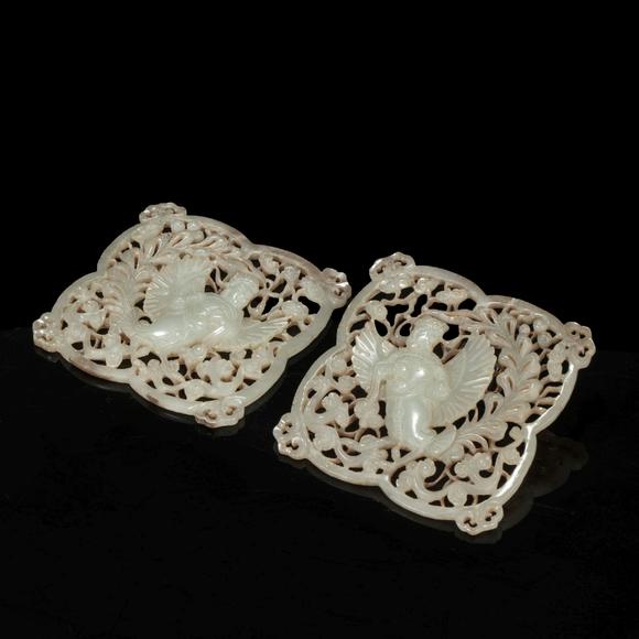 feitianjadependantfromyuan元代飞天玉牌一对