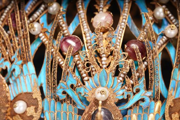 老点翠凤冠goldandsilverfiligreeanddecoratedphoenixempresscrown