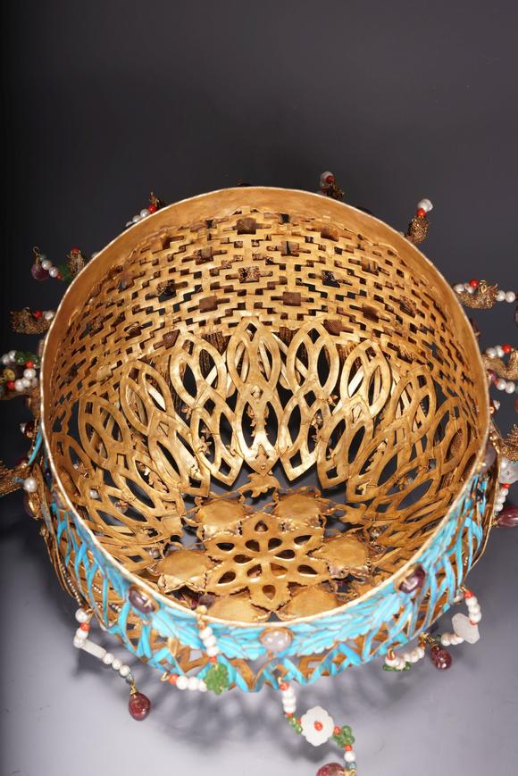 老点翠凤冠goldandsilverfiligreeanddecoratedphoenixempresscrown