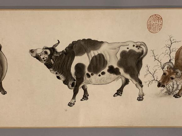 郎世宁五牛图langshiningspictureofwuniu