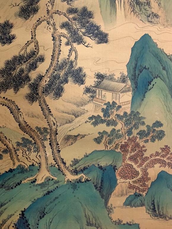 王时敏青绿山水绢本achineselandscapepaintingwangshiminmark