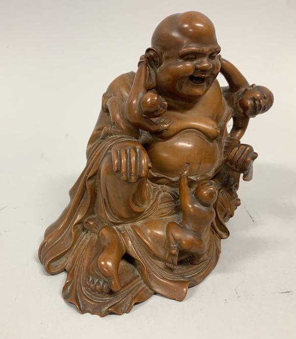 清黄杨木雕弥勒佛众生乐