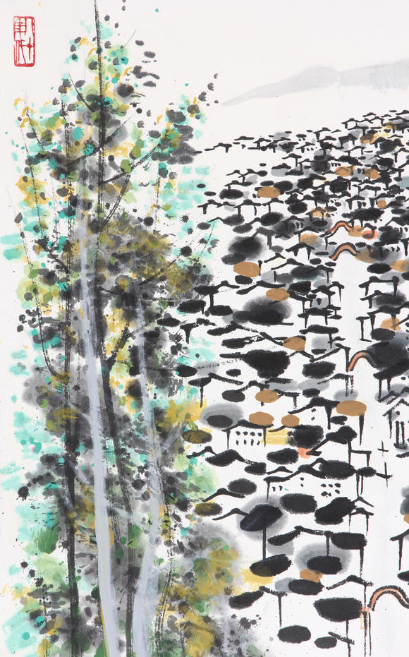 吴冠中春雨江南