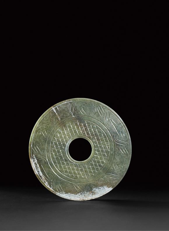 明代蒲格兽面纹玉璧