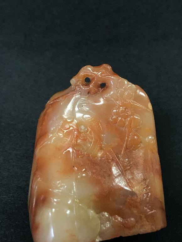 陈洪绶铭桃花红喜上梅梢纹印章