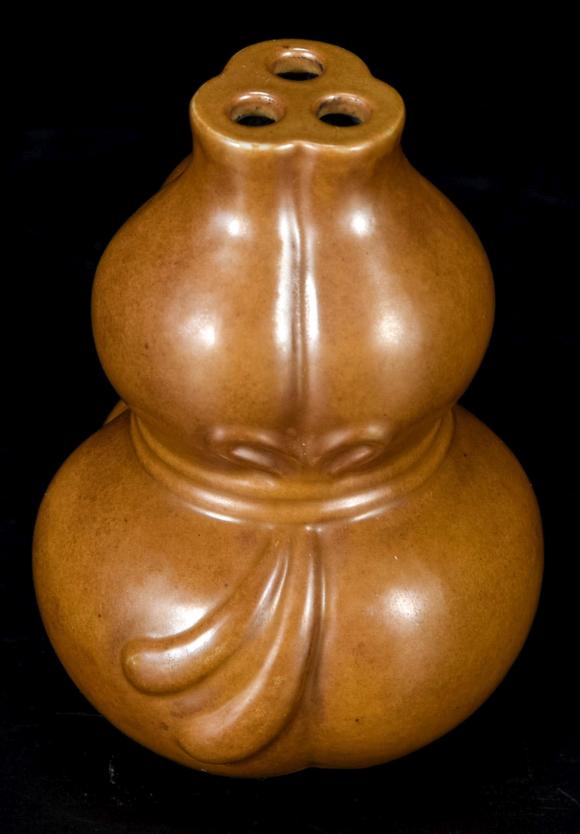 紫金釉三管葫芦瓶