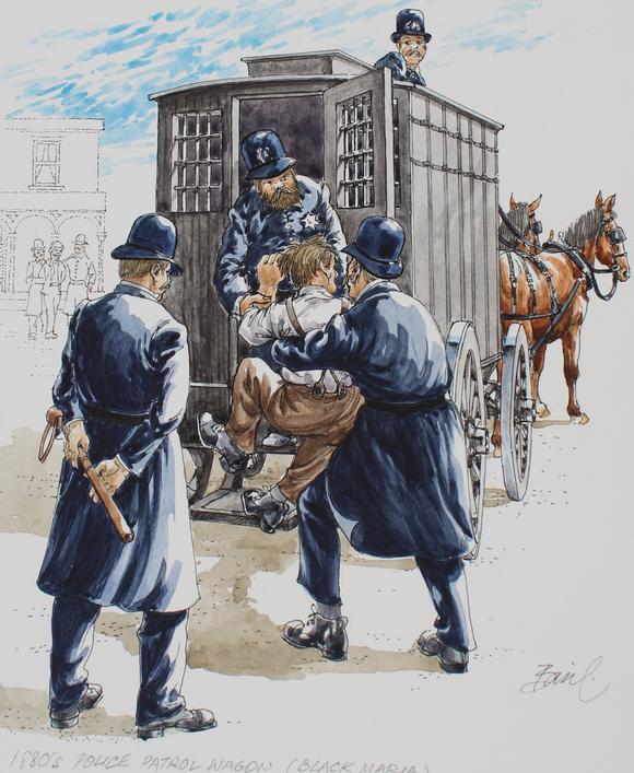 Basil Smith (B. 1925) 1880s Police Patrol Wagon_Basil Smith (B. 1925 ...