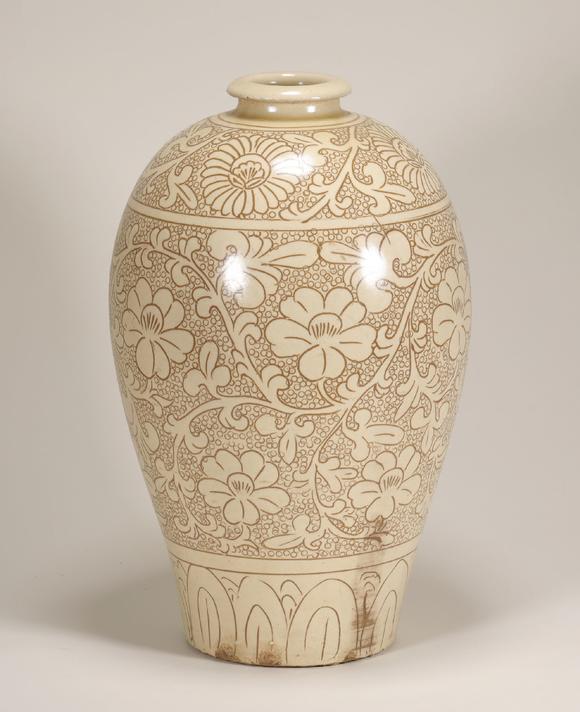 tg bowo incoporation宋代 磁州窑珍珠地花卉纹梅瓶