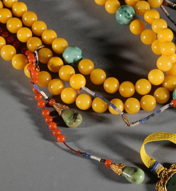 beeswaxbeadsfromqing清代蜜蜡108朝珠