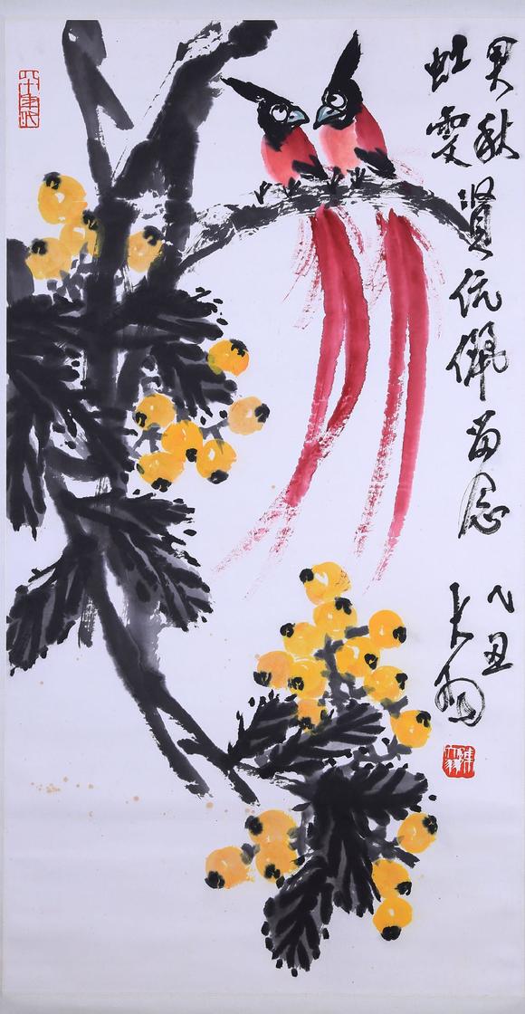 陈大羽绶带花鸟