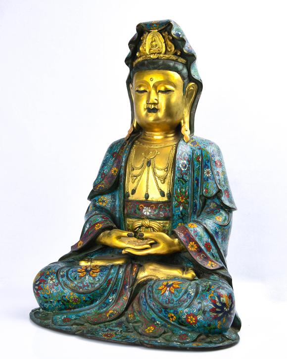 景泰蓝观音坐像