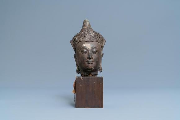 rob michiels auctionsa thai bronze head of a bodhisattva, 18