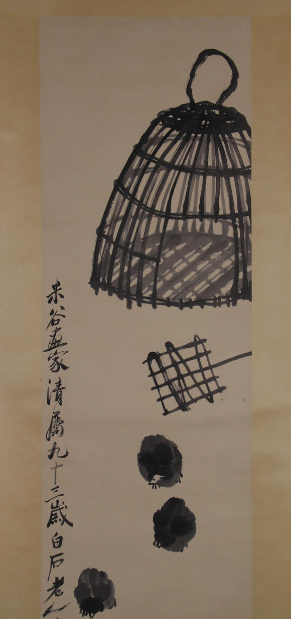 齐白石小鸡吃米achinesepaintingqibaishimark