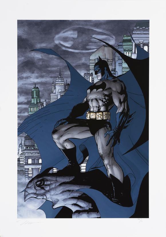 夜巡蝙蝠侠限量版画cm7著名漫画艺术家吉姆李jimlee代表作之一亲笔