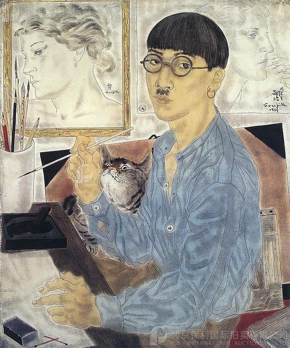 藤田嗣治女孩与猫