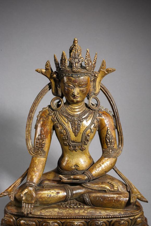 中国古代铜鎏金佛像ancientchinesegiltbronzebuddhastatue