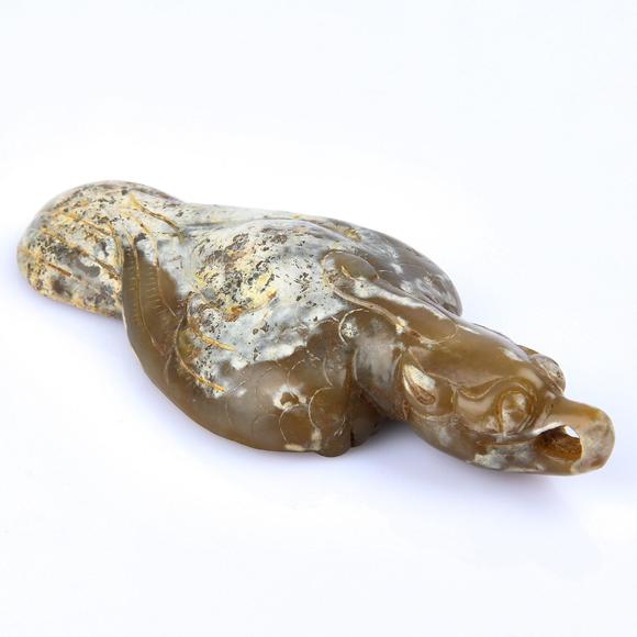 高古玉鸟摆件 a craved jade bird_高古玉鸟摆件 a