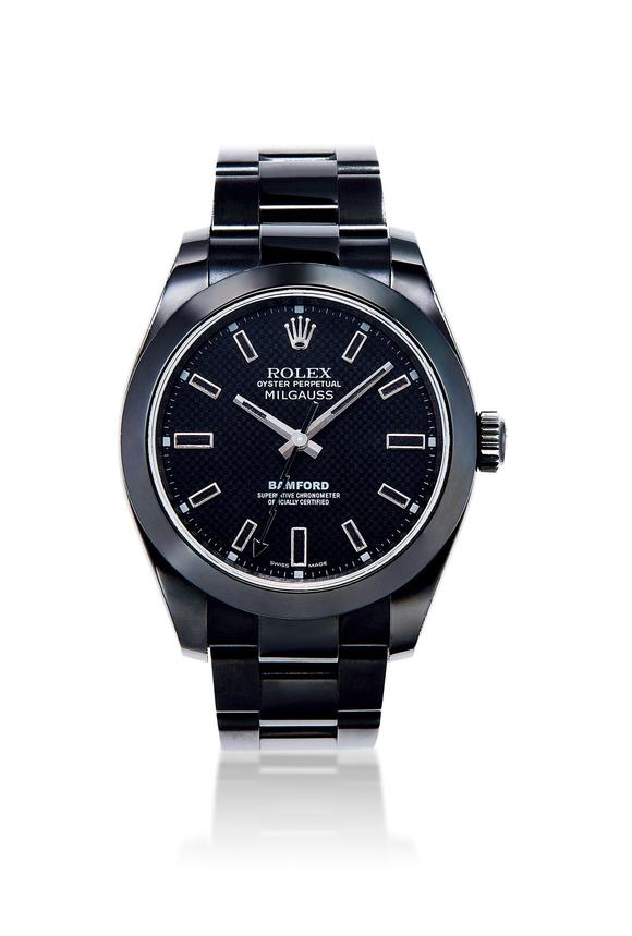 劳力士蚝式恒动格磁系列bamford设计黑色pvd镀层精钢自动上弦腕表